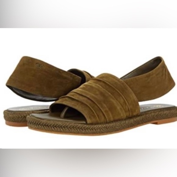 Brand New. Tory Burch Olive Green Slingback Espadrille Sandal size 10 - Picture 1 of 2